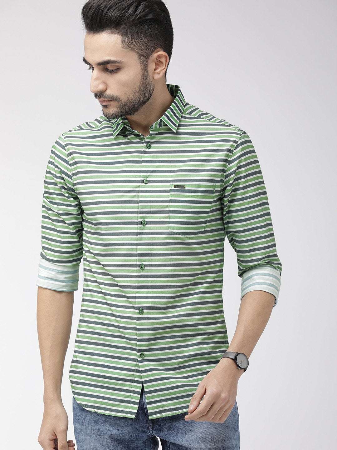 Shop Men Striped Casual Shirt Online.