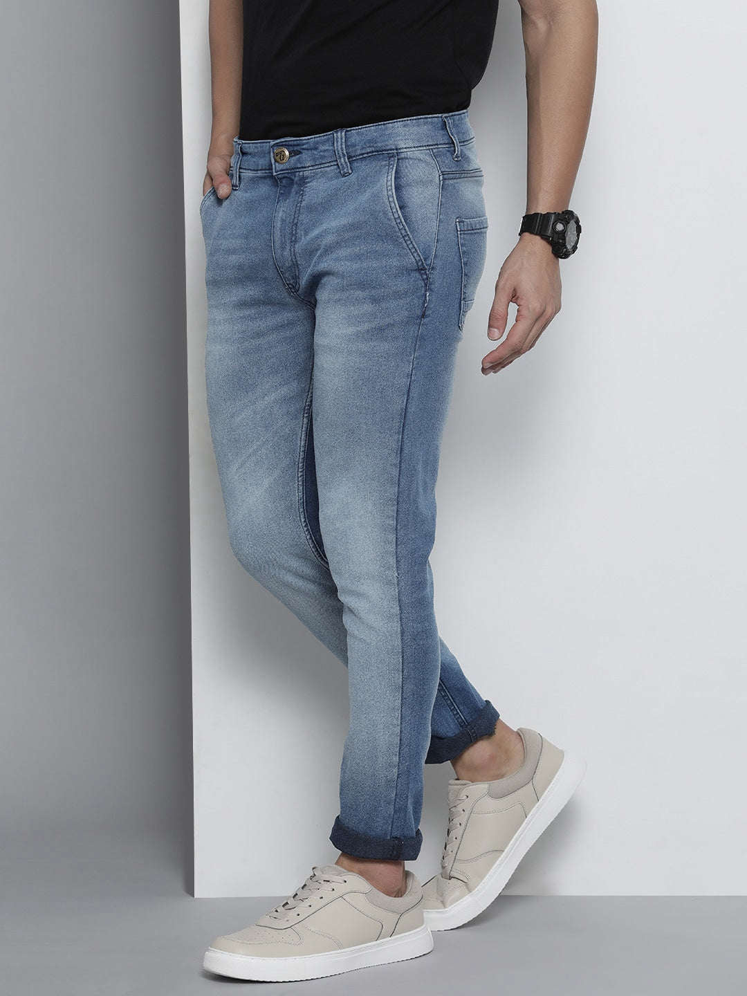 Shop Men Solid Denim Online.