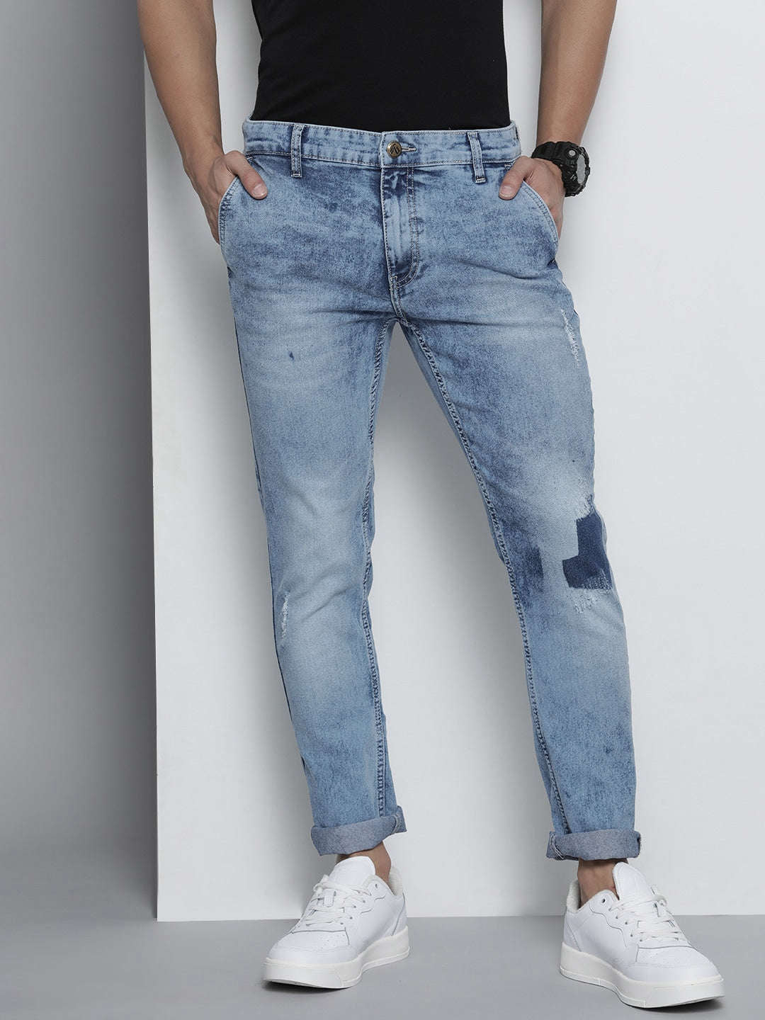 Shop Men Solid Denim Online.