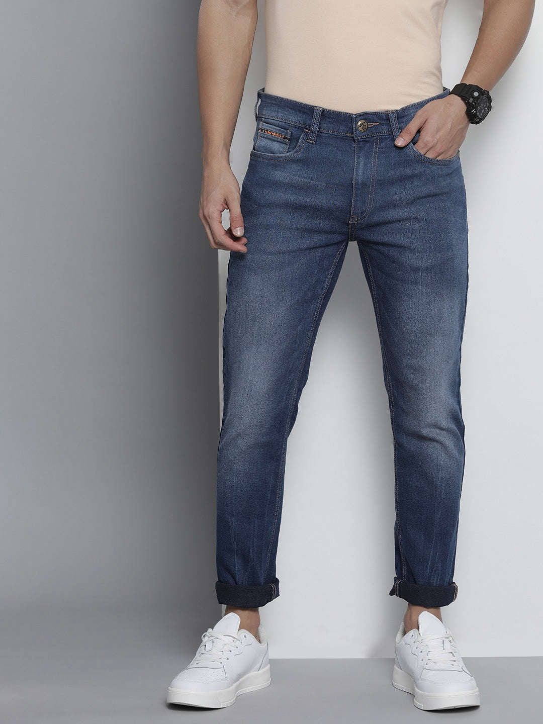 Shop Men Solid Denim Online.