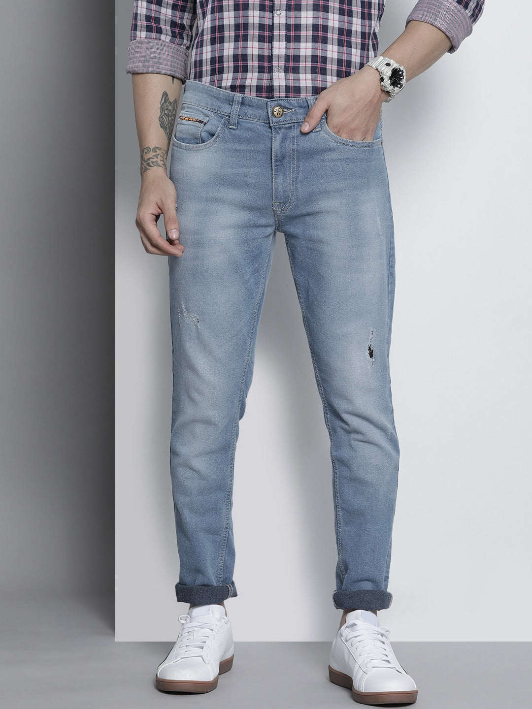 Shop Men Solid Denim Online.