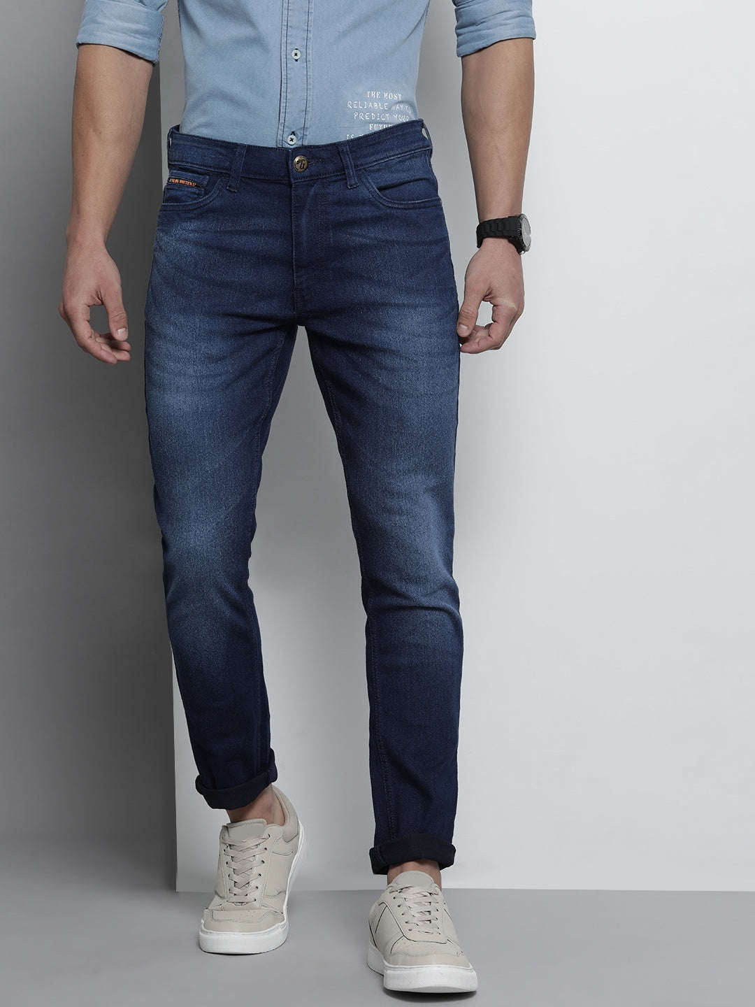 Shop Men Solid Denim Online.