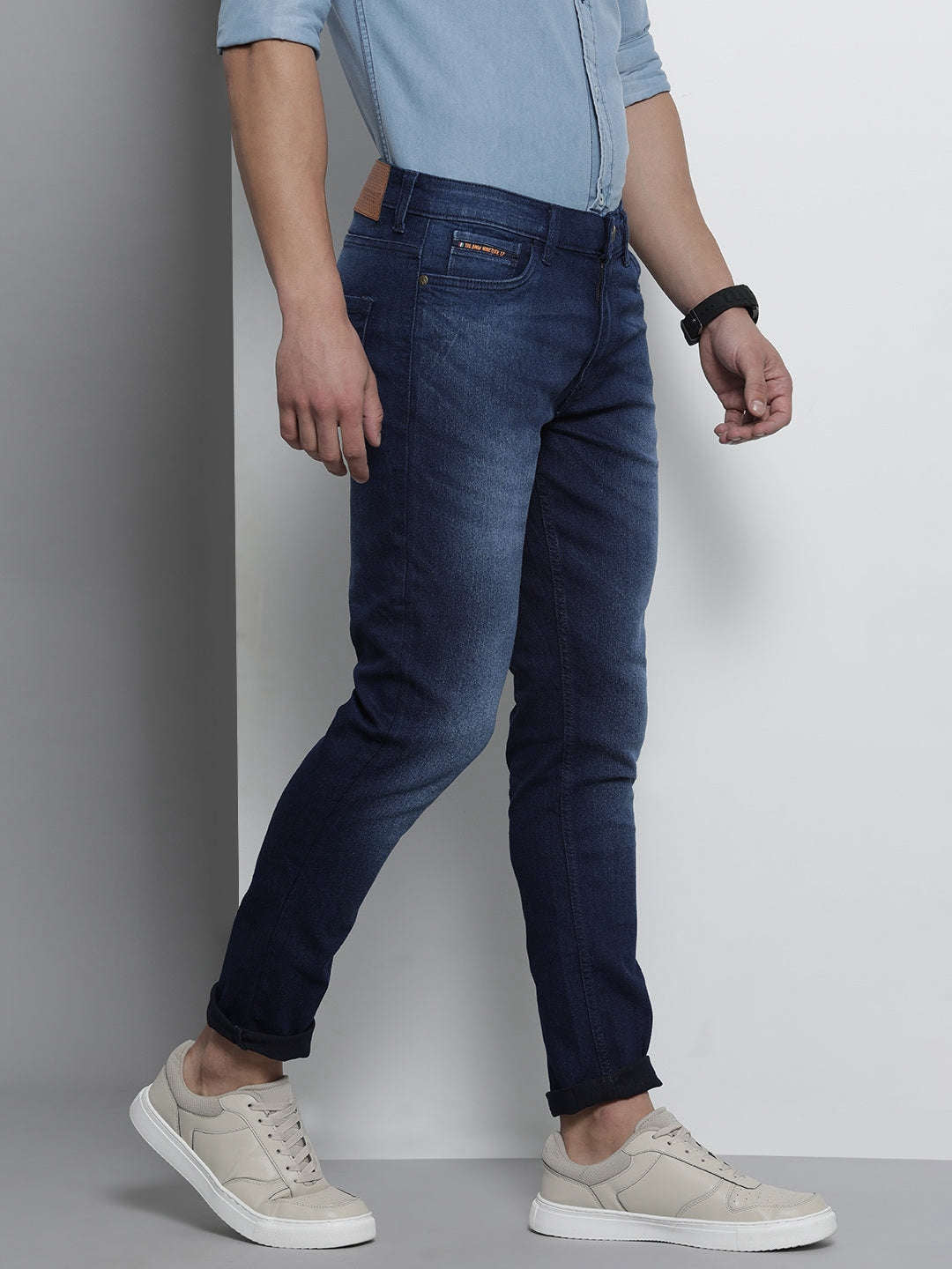 Shop Men Solid Denim Online.