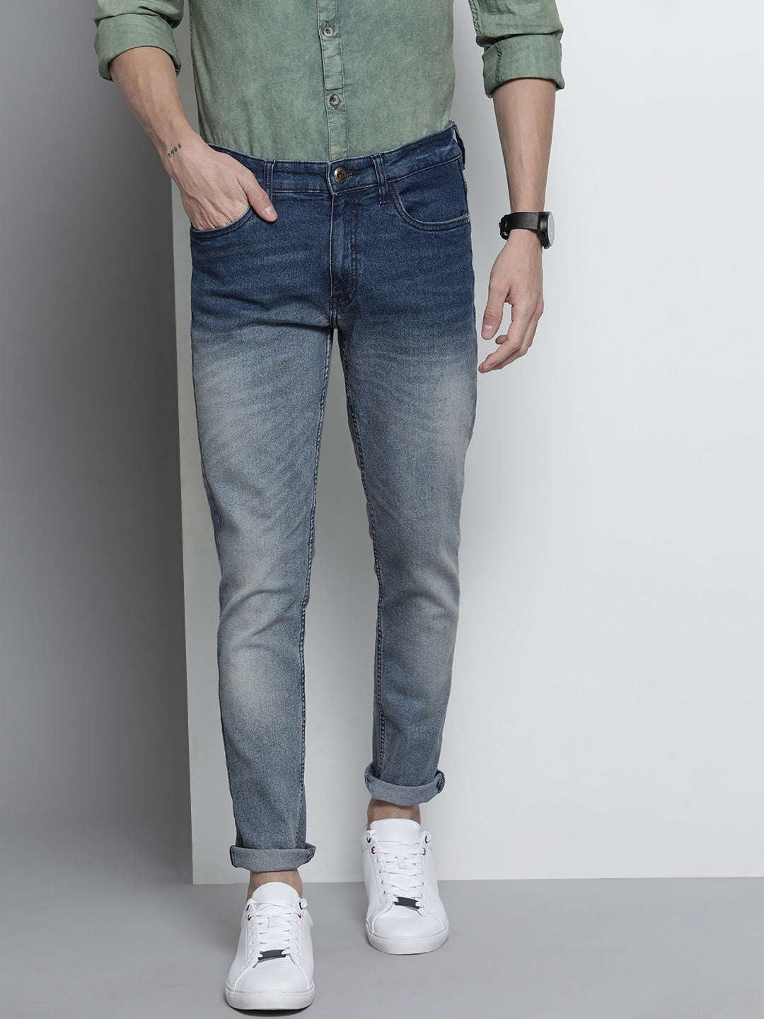 Shop Men Solid Denim Online.