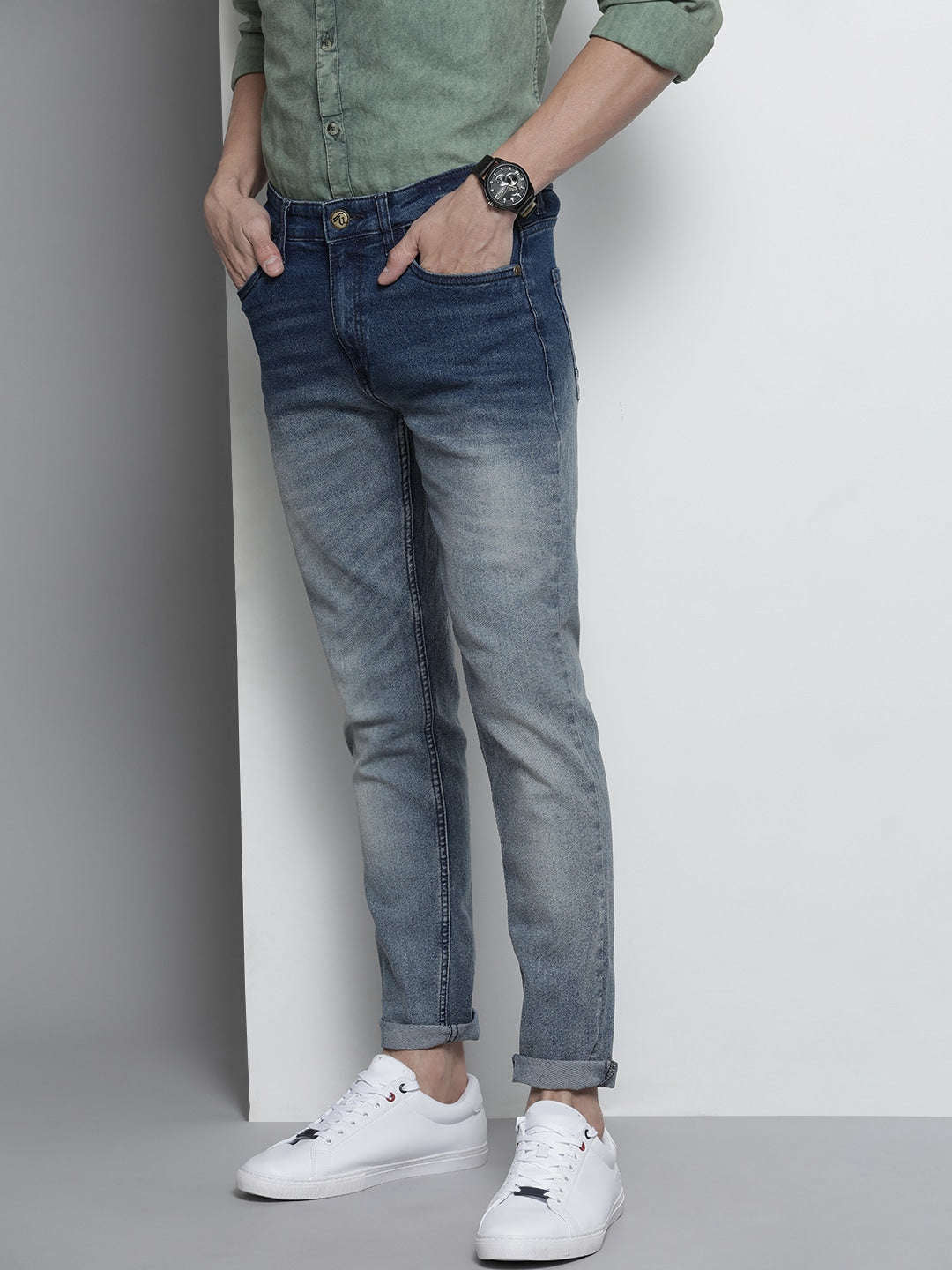 Shop Men Solid Denim Online.