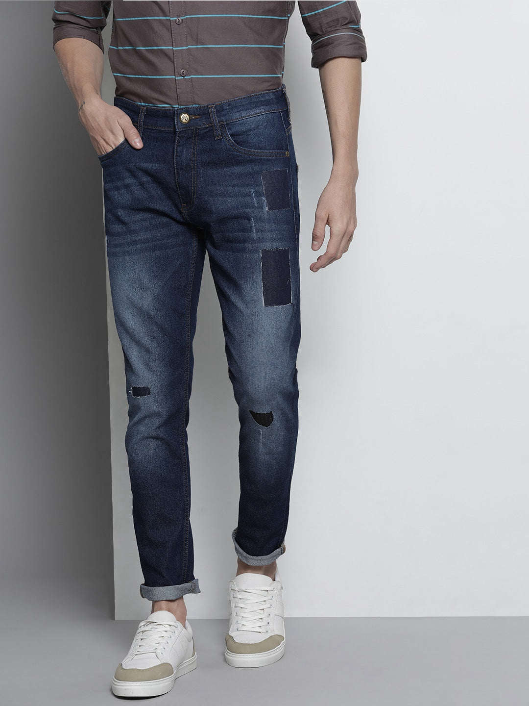 Shop Men Solid Denim Online.