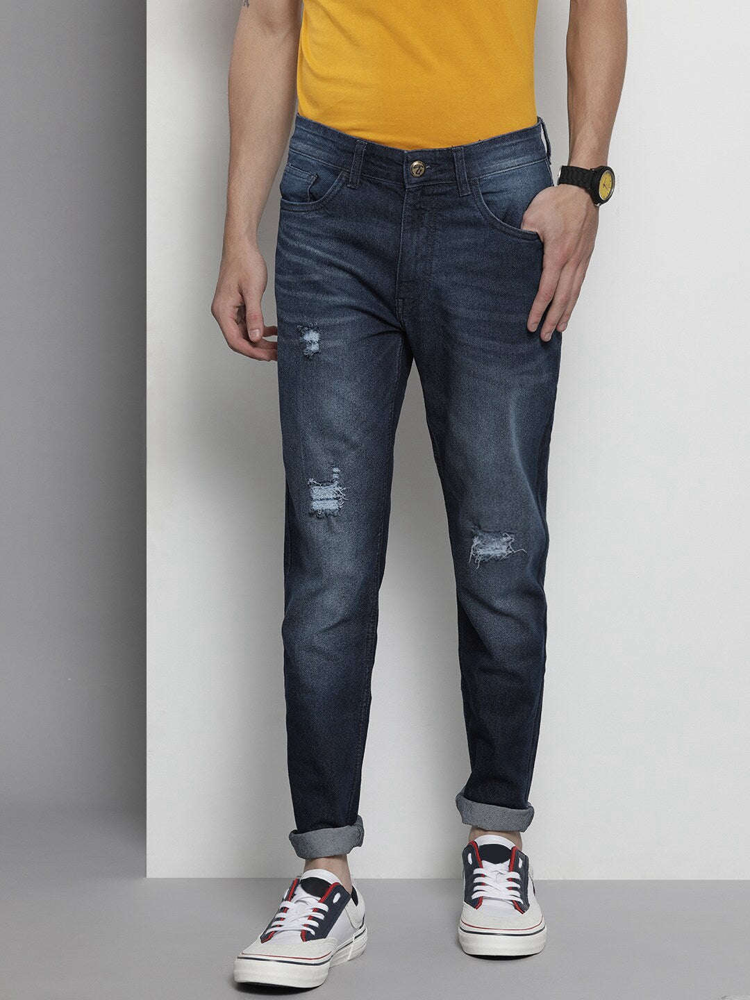 Shop Men Solid Denim Online.