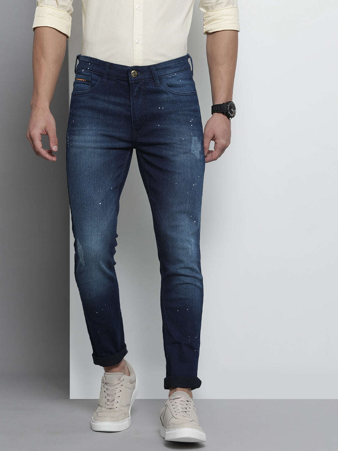 Shop Men Placement Printed Jeans Online.