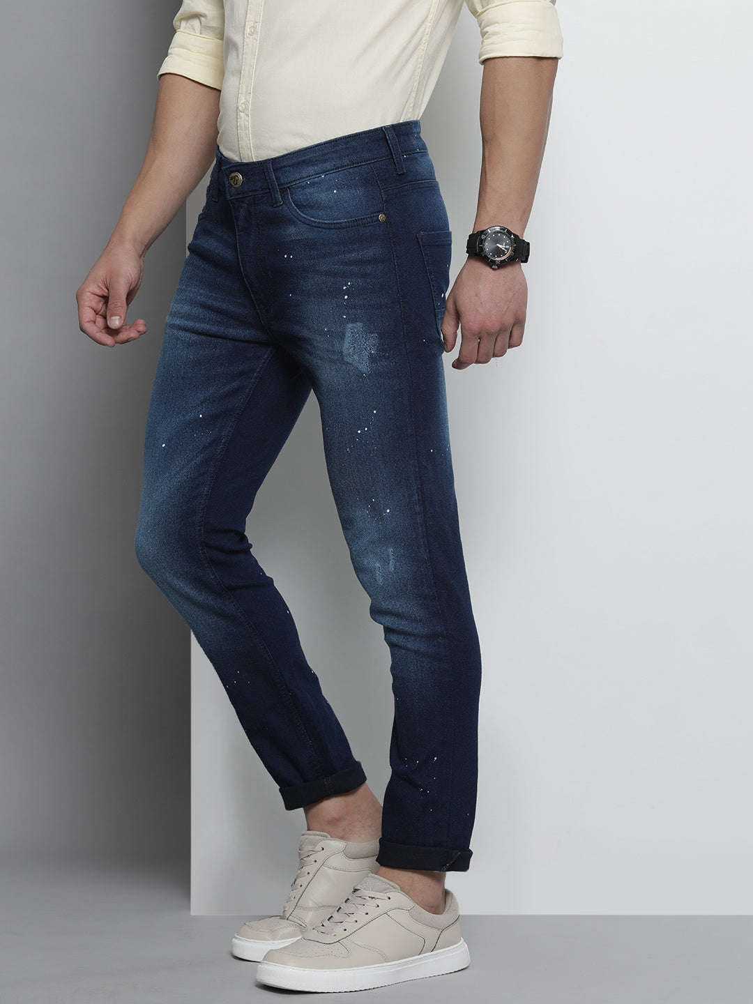 Shop Men Placement Printed Jeans Online.