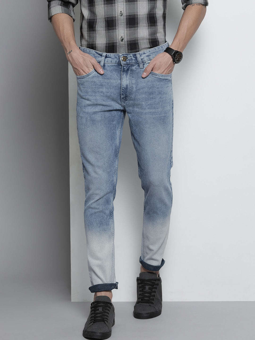 Shop Men Placement Printed Jeans Online.