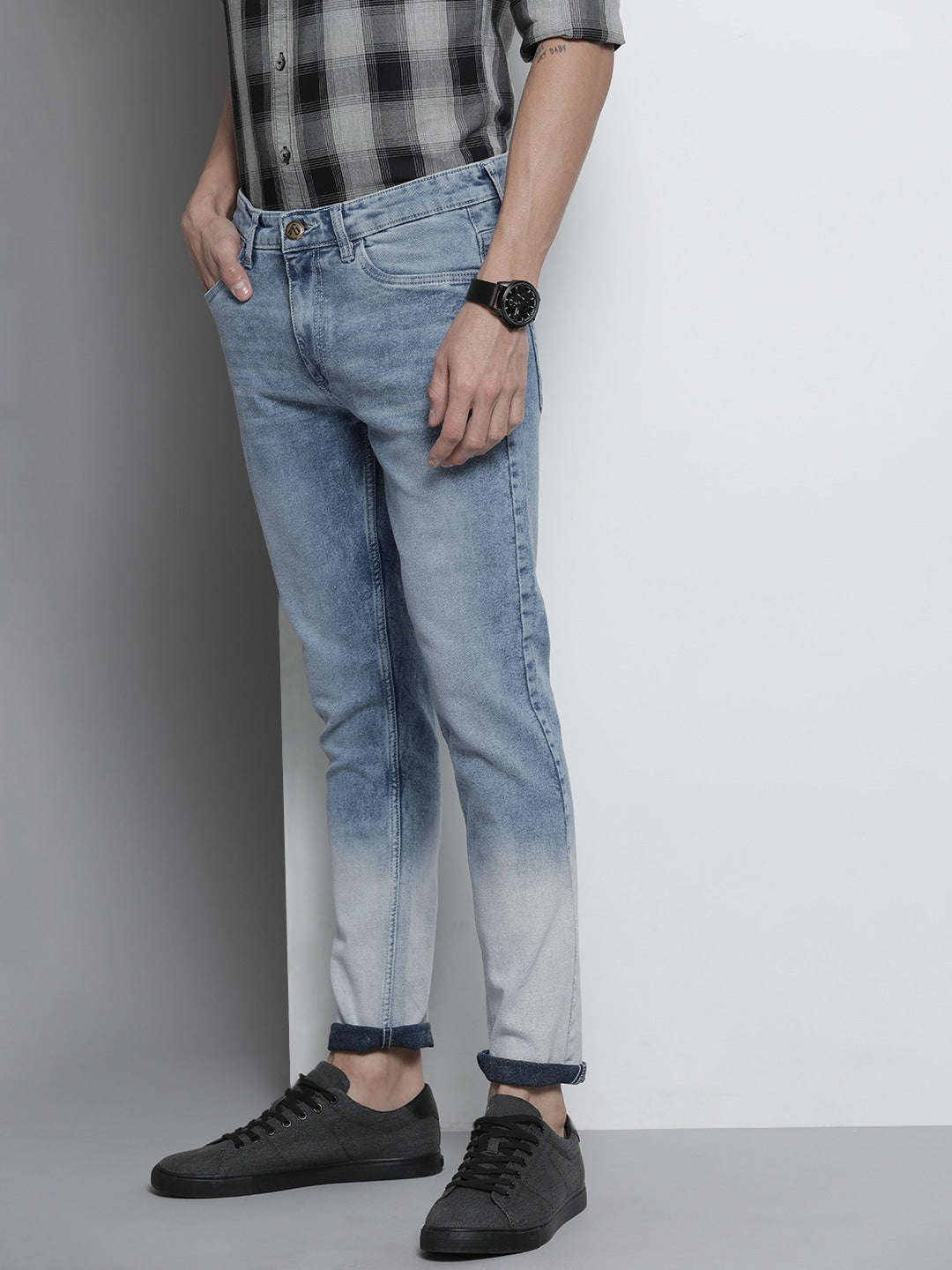 Shop Men Placement Printed Jeans Online.