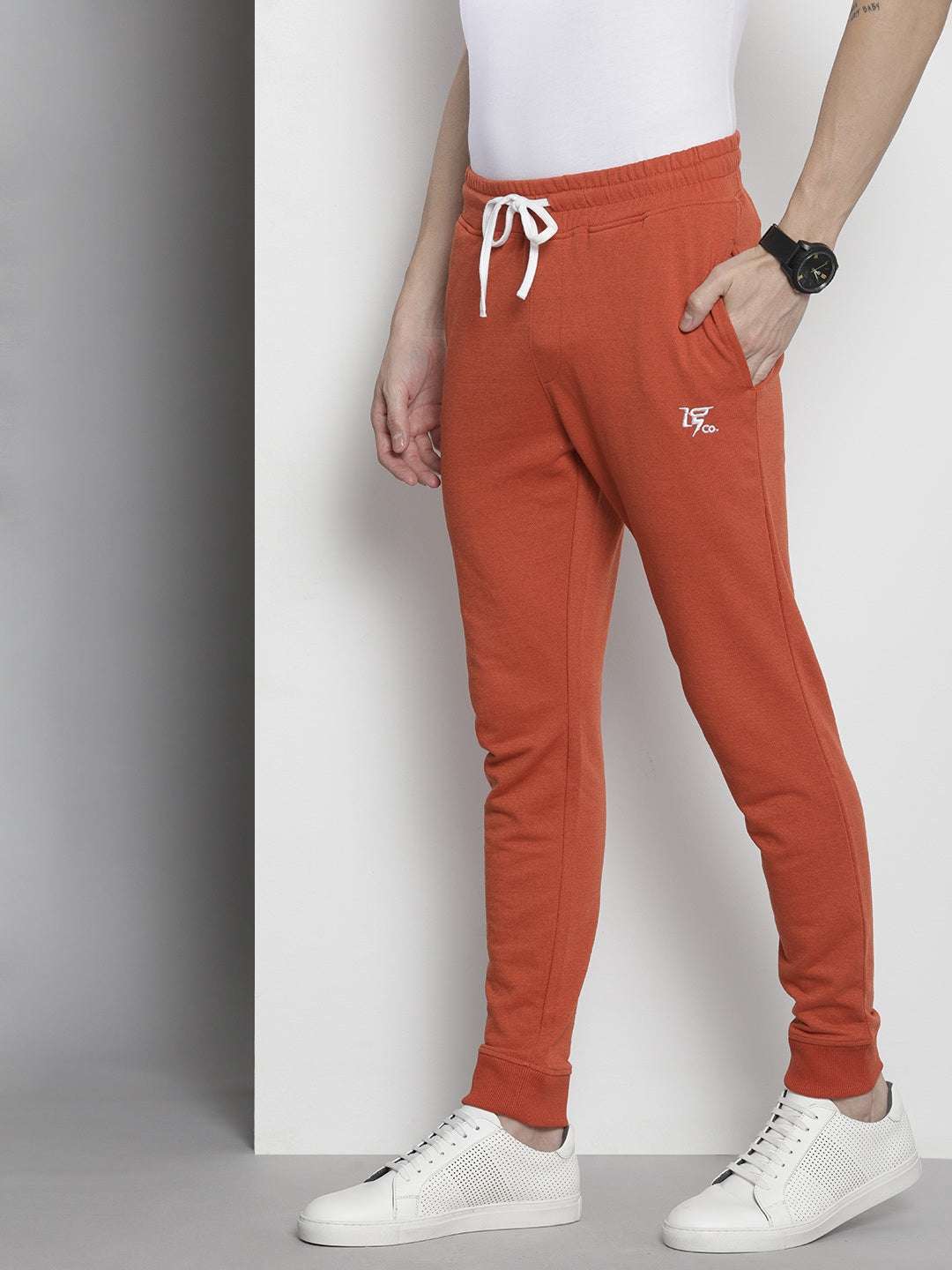 Shop Men Placement Embroidery Jogger Online.