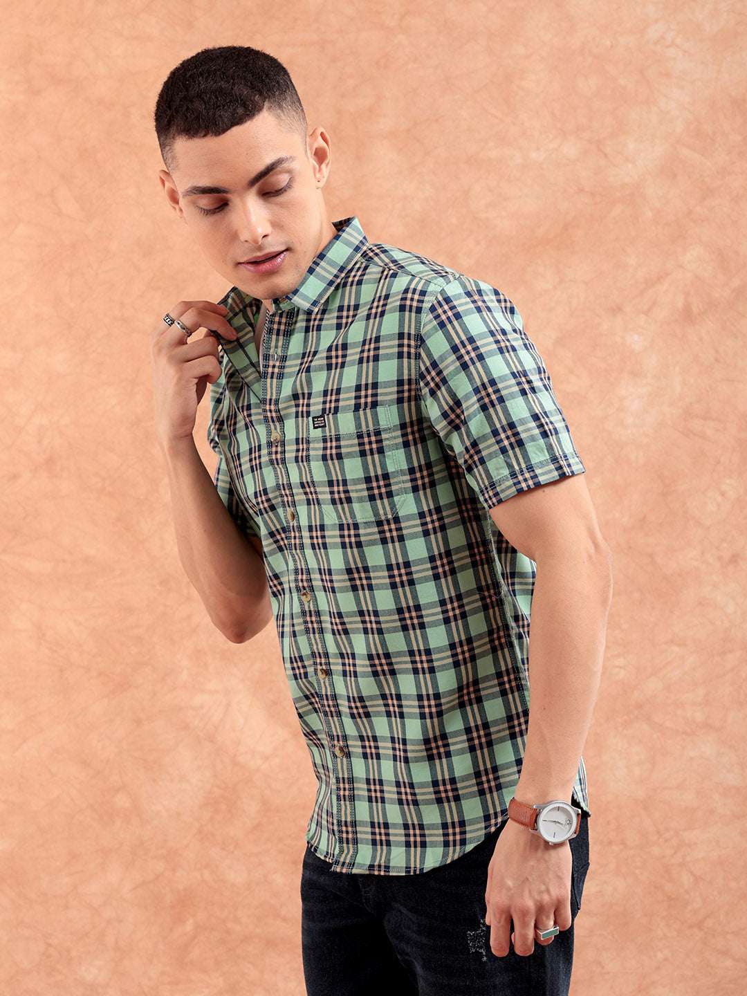 Shop Men Checked Shirt Online.