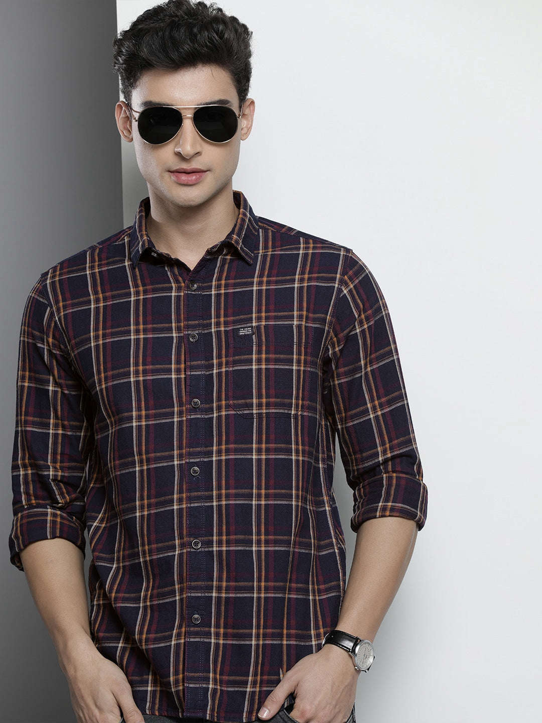 Shop Men Checked Shirt Online.