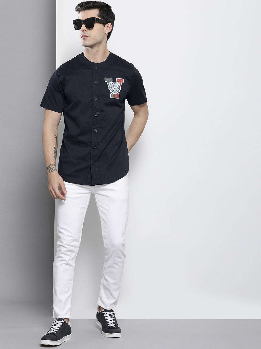 Shop Men Baseball Collar Shirt Online.