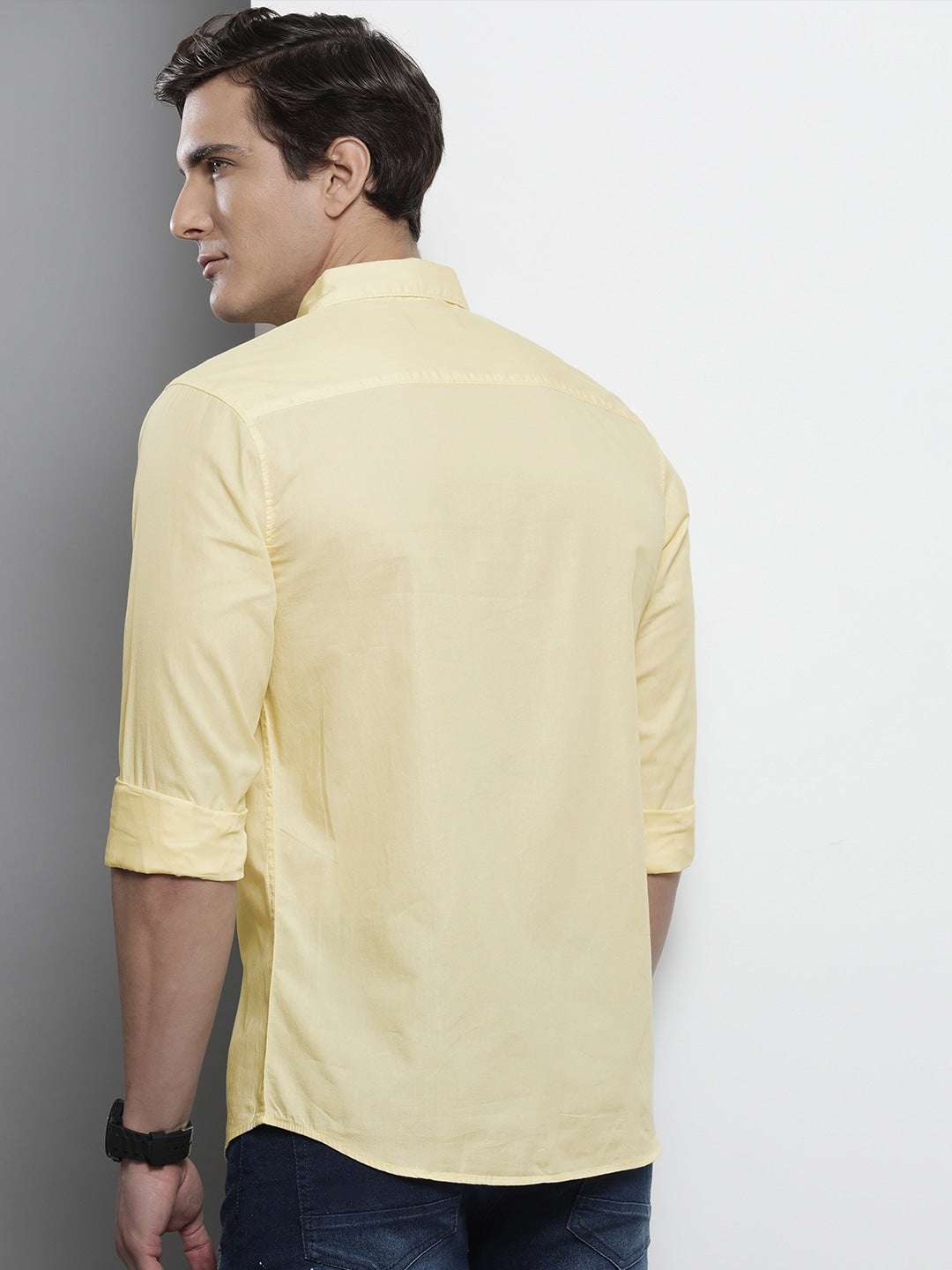 Shop Men's Solid Slim Fit Shirt Online.