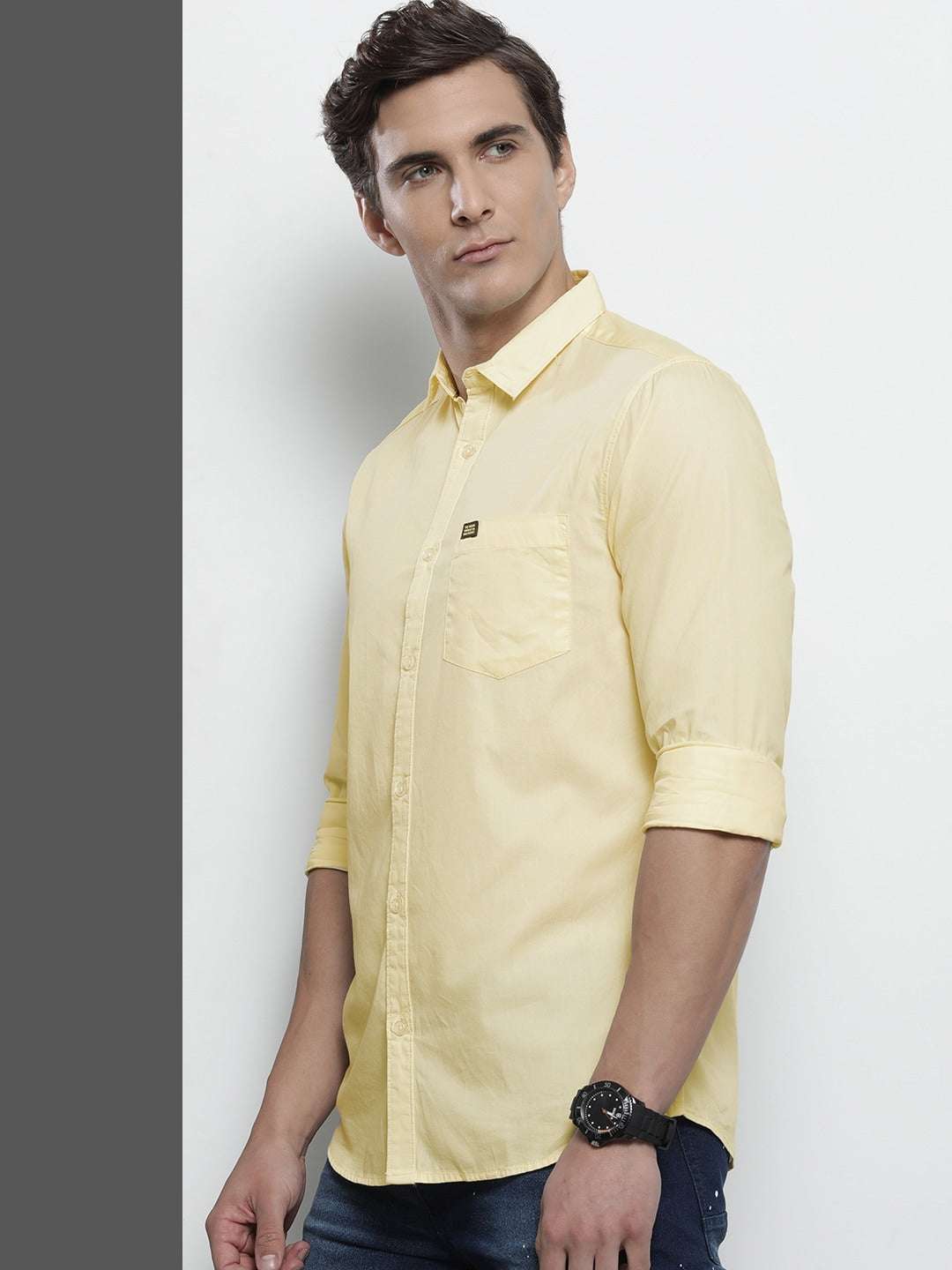 Shop Men's Solid Slim Fit Shirt Online.