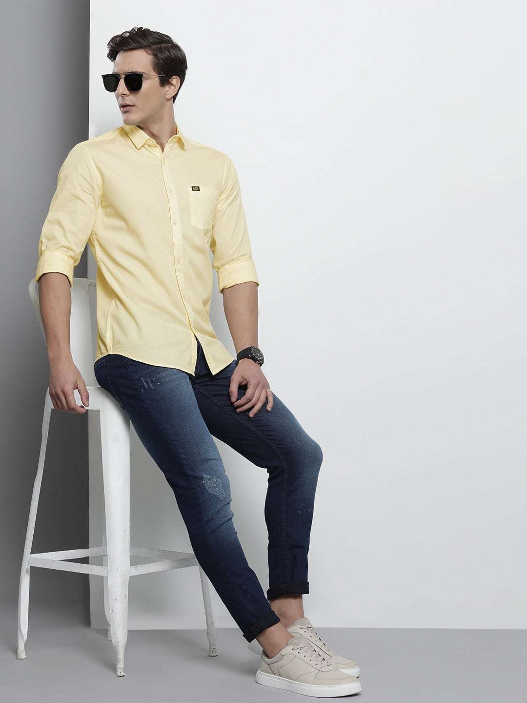 Shop Men's Solid Slim Fit Shirt Online.