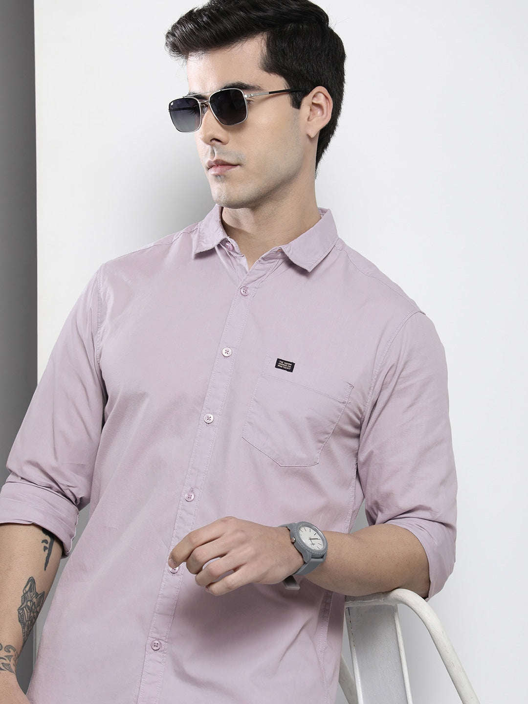 Shop Men's Solid Slim Fit Shirt Online.