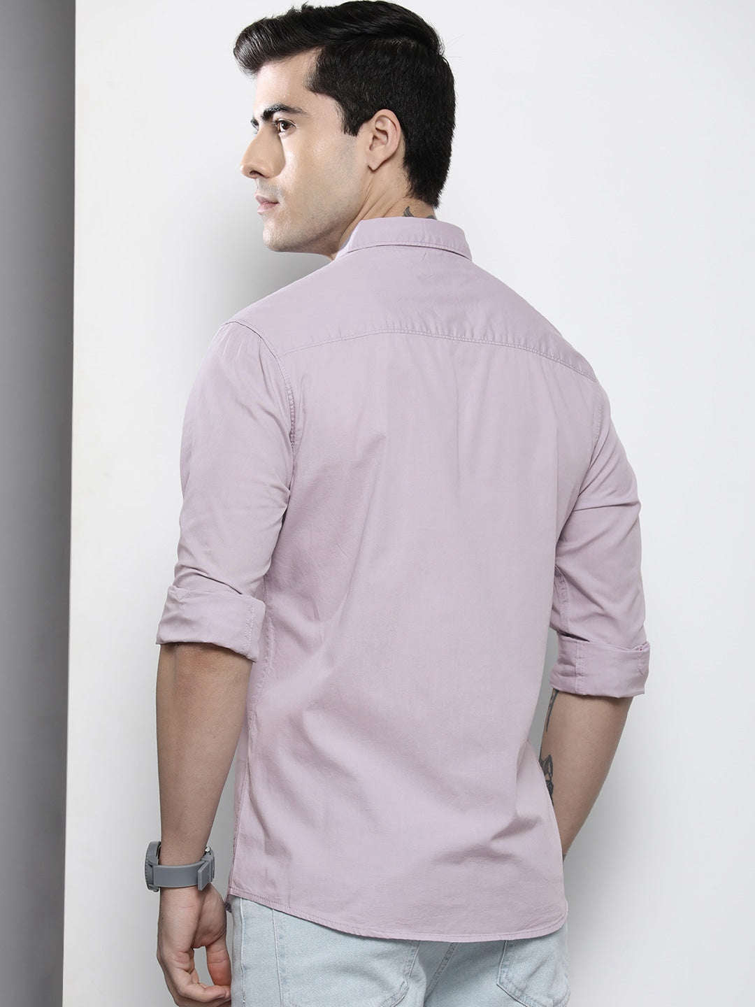 Shop Men's Solid Slim Fit Shirt Online.