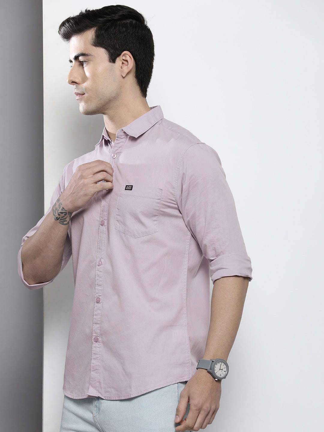 Shop Men's Solid Slim Fit Shirt Online.