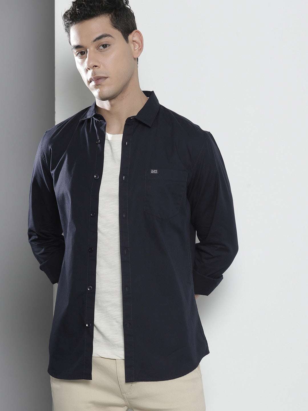 Shop Men's Solid Slim Fit Shirt Online.