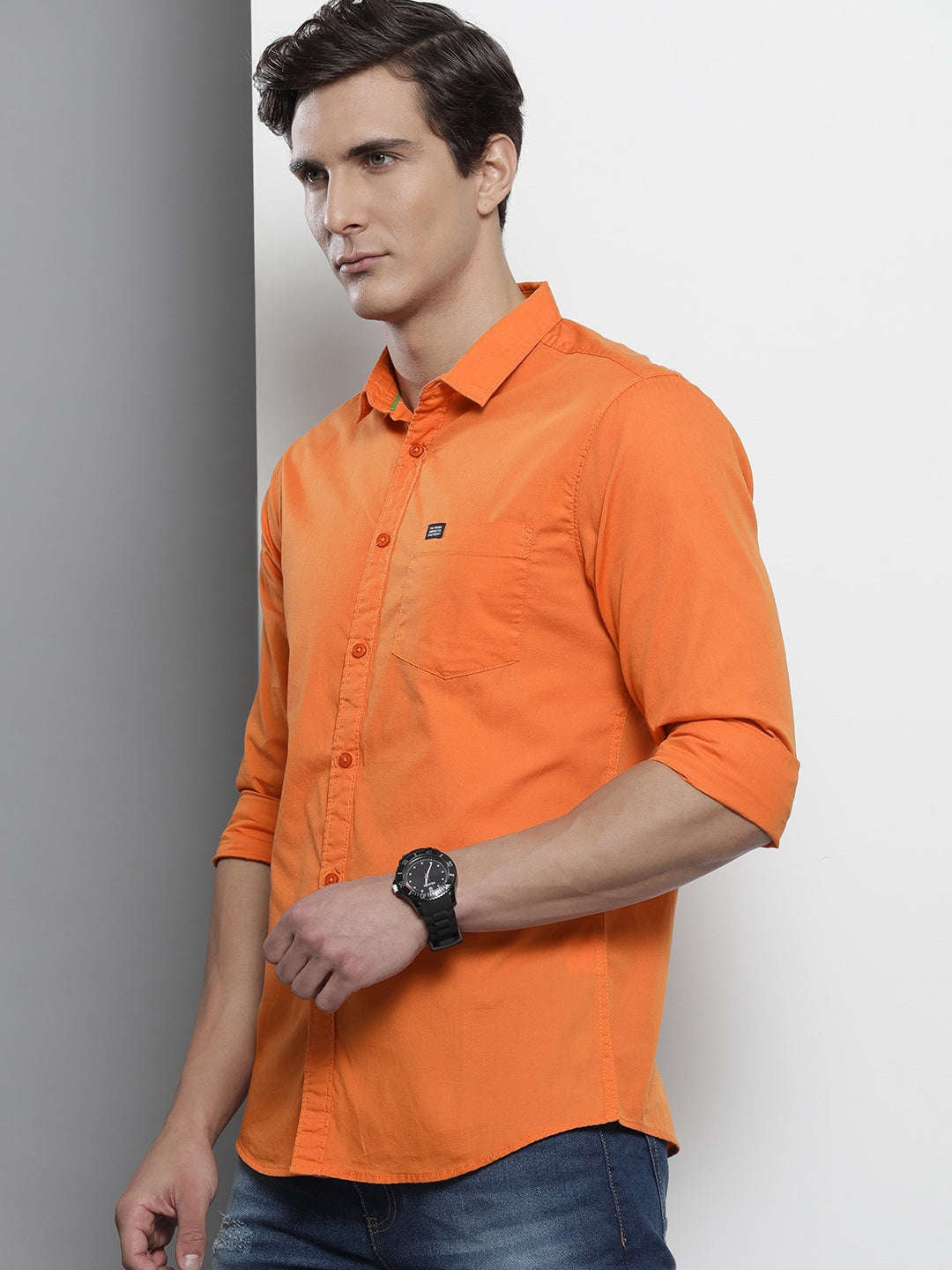 Shop Men's Solid Slim Fit Shirt Online.