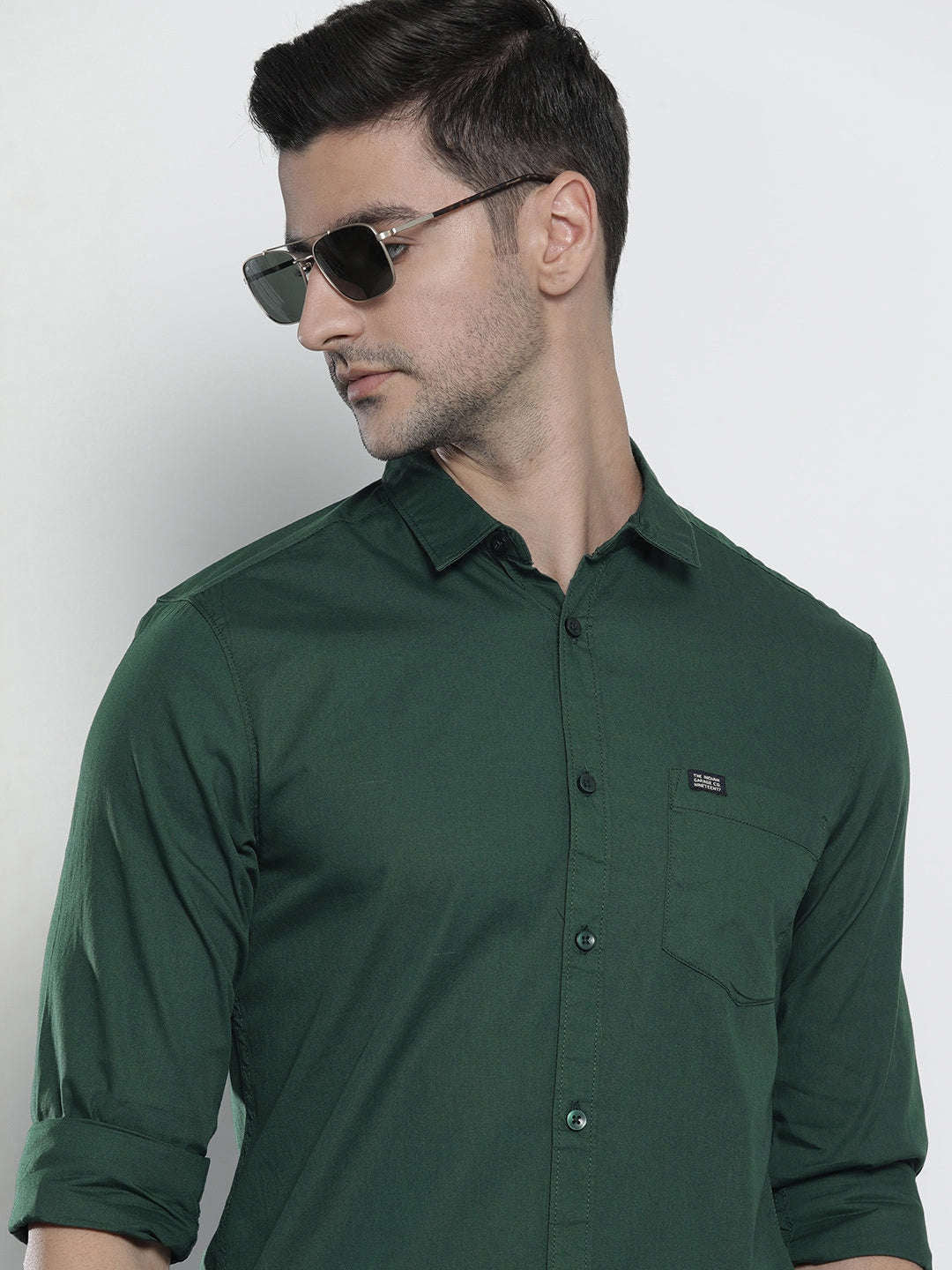 Shop Men's Solid Slim Fit Shirt Online.