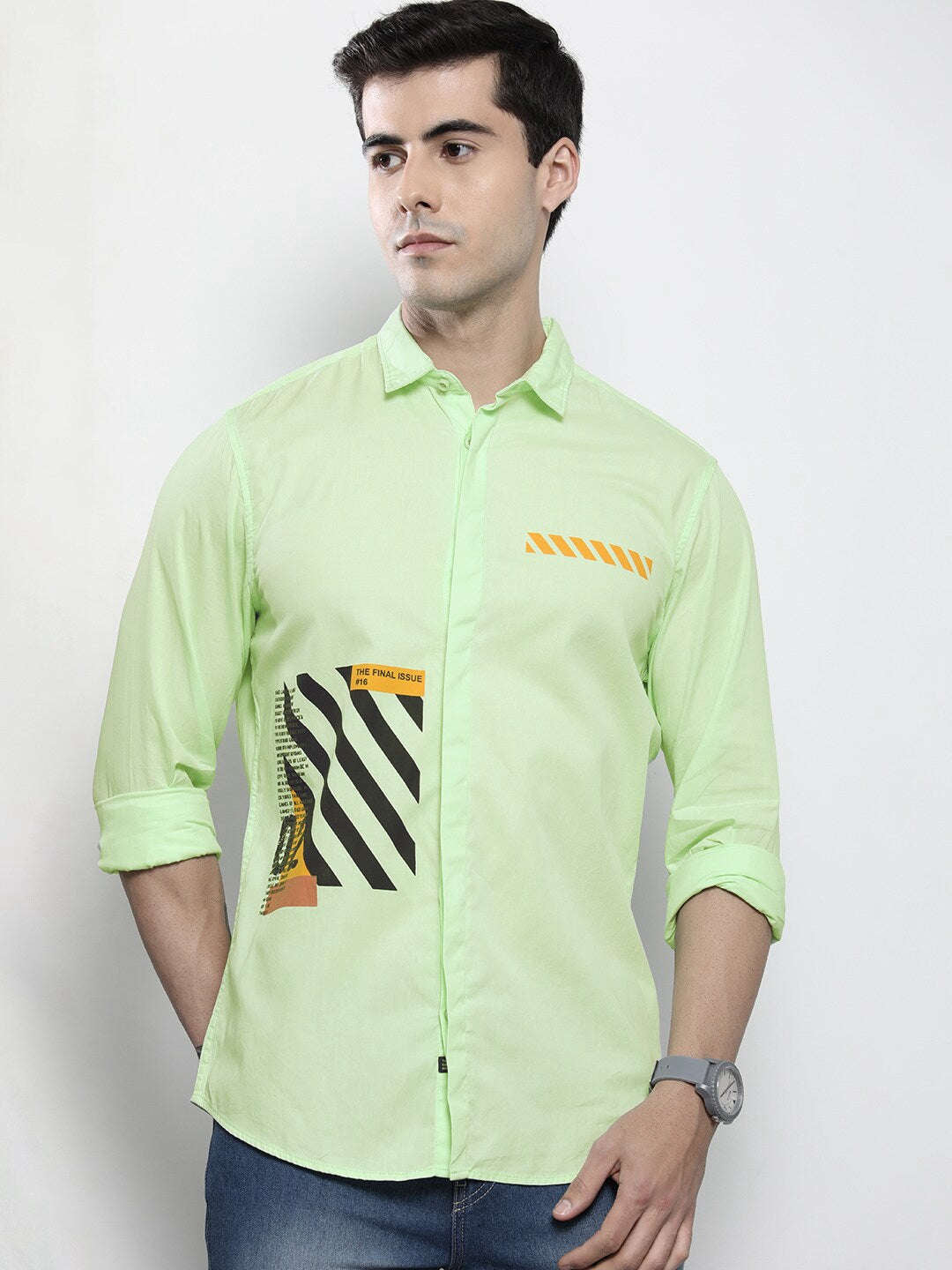 Shop Men Placement Printed Shirt Online.