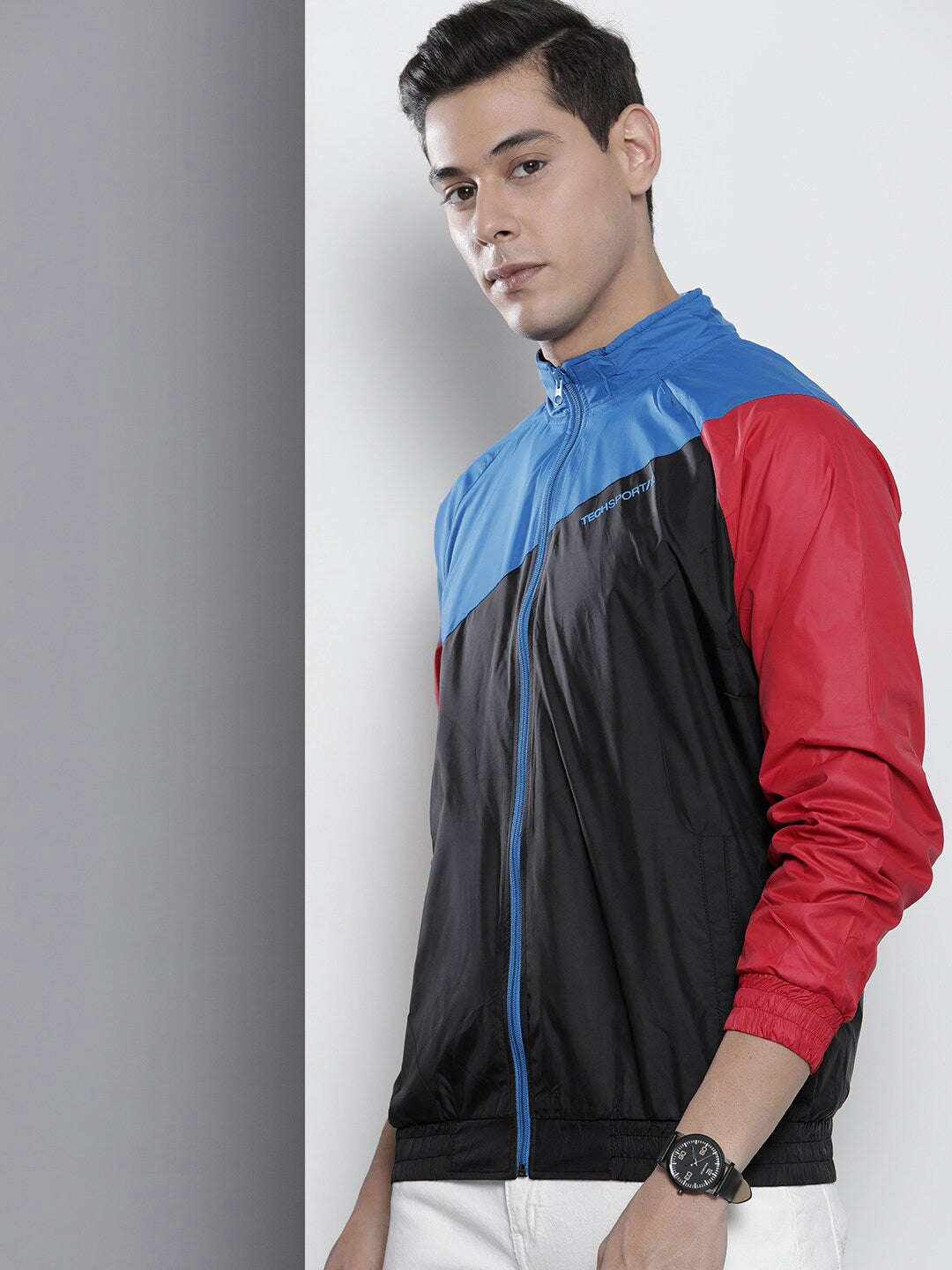 Shop Men Color Block Windcheater Online.