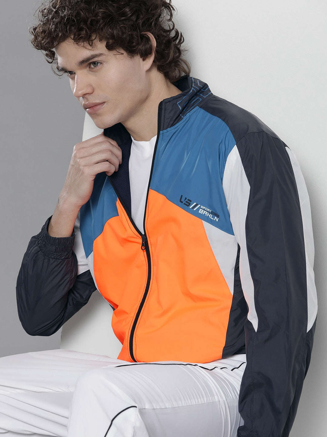 Shop Men Color Block Windcheater Online.