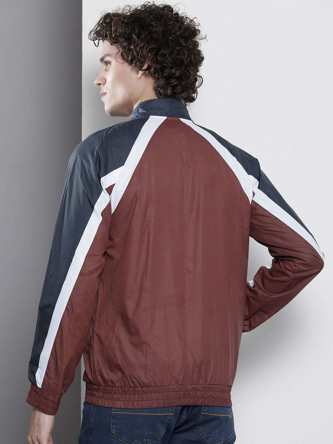 Shop Men Color Block Windcheater Online.