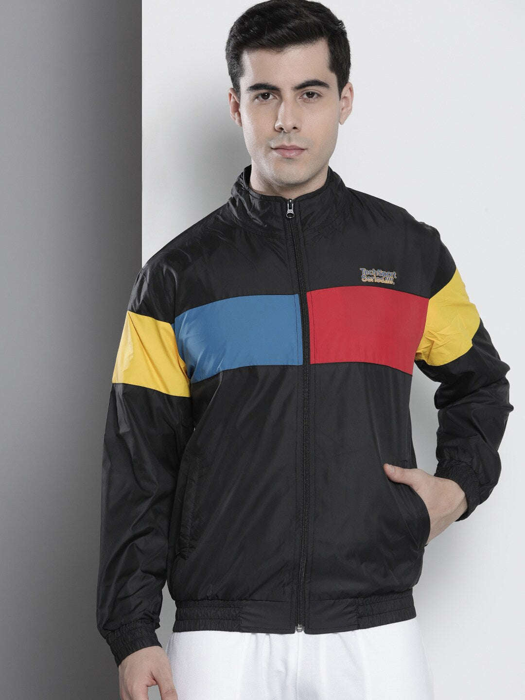 Shop Men Color Block Windcheater Online.