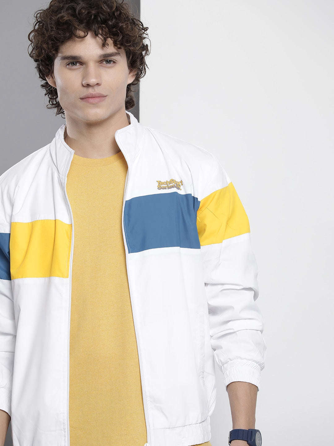 Shop Men Color Block Windcheater Online.