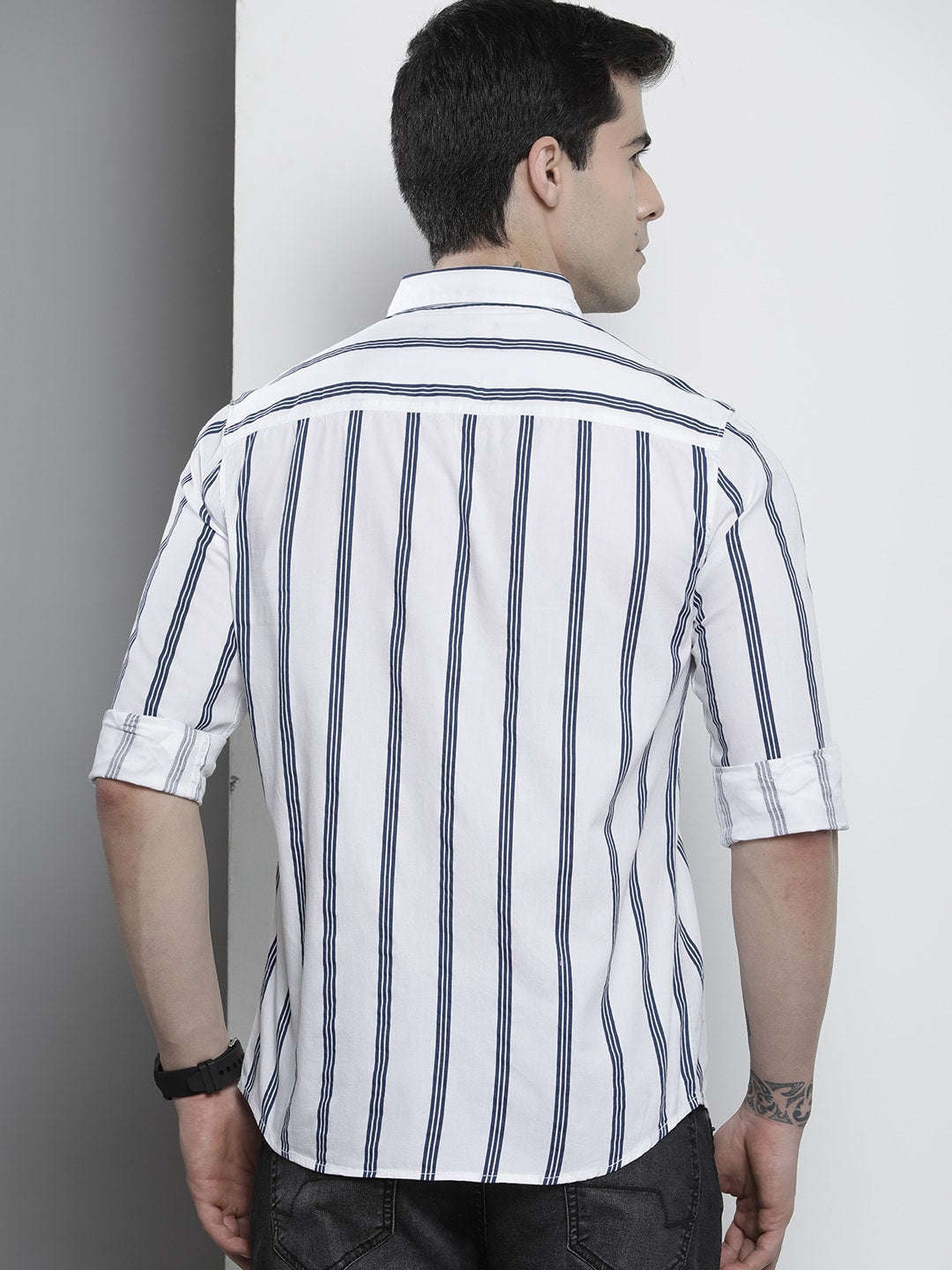 Shop Men's Striped Regular Fit Shirt Online.