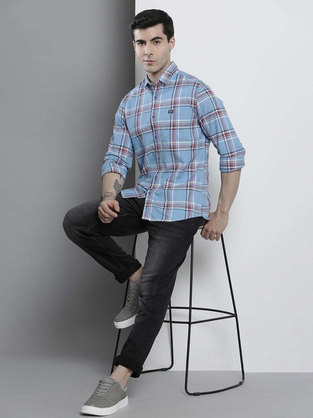 Shop Men Checked Shirt Online.