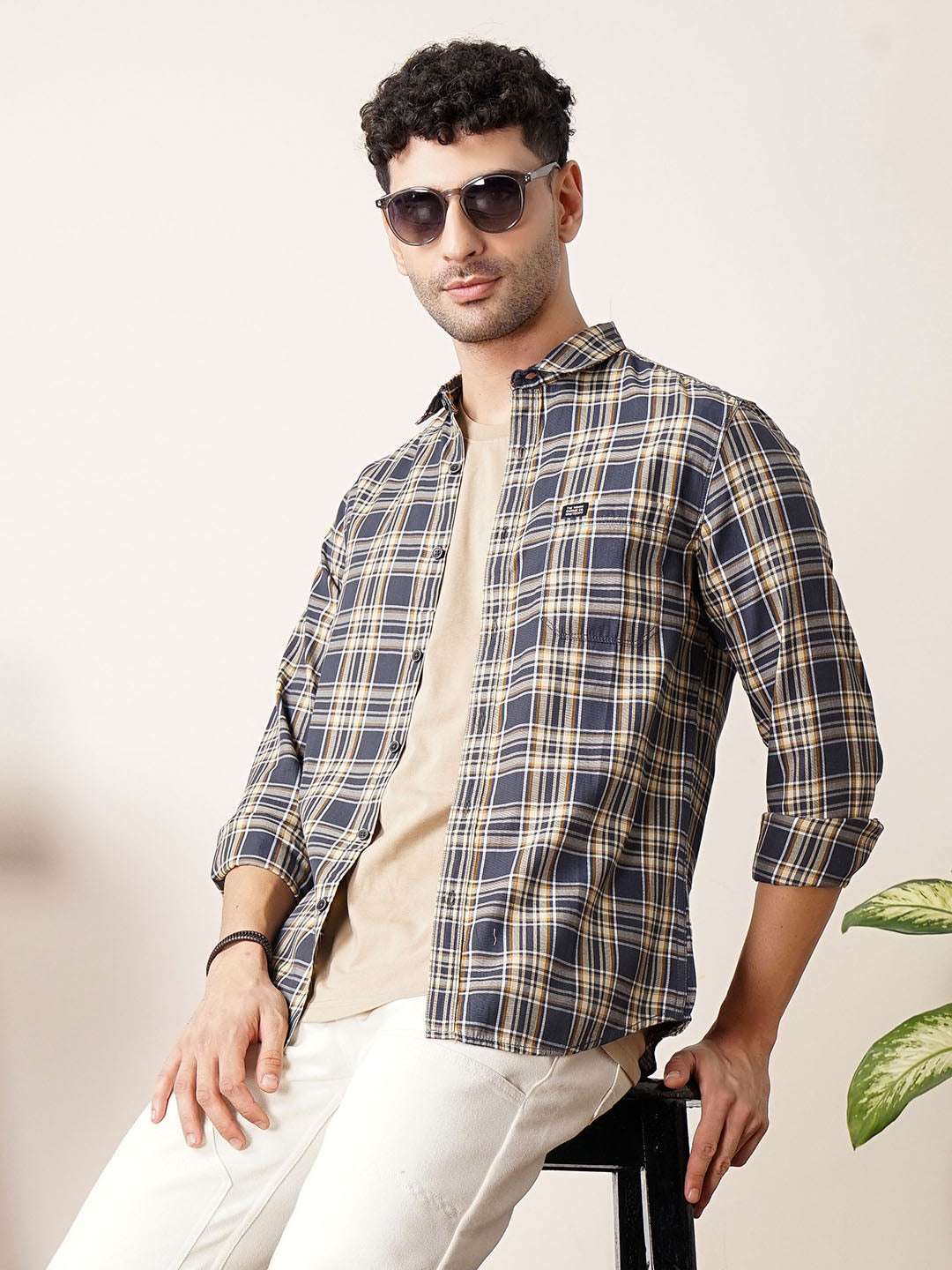 Shop Men Checked Shirt Online.