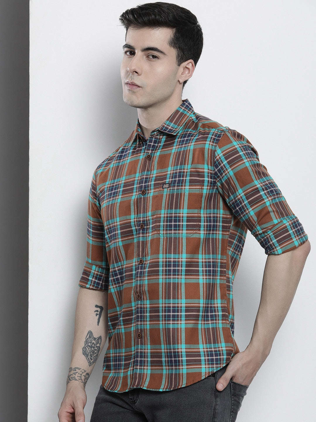 Shop Men Checkered Shirt Online.