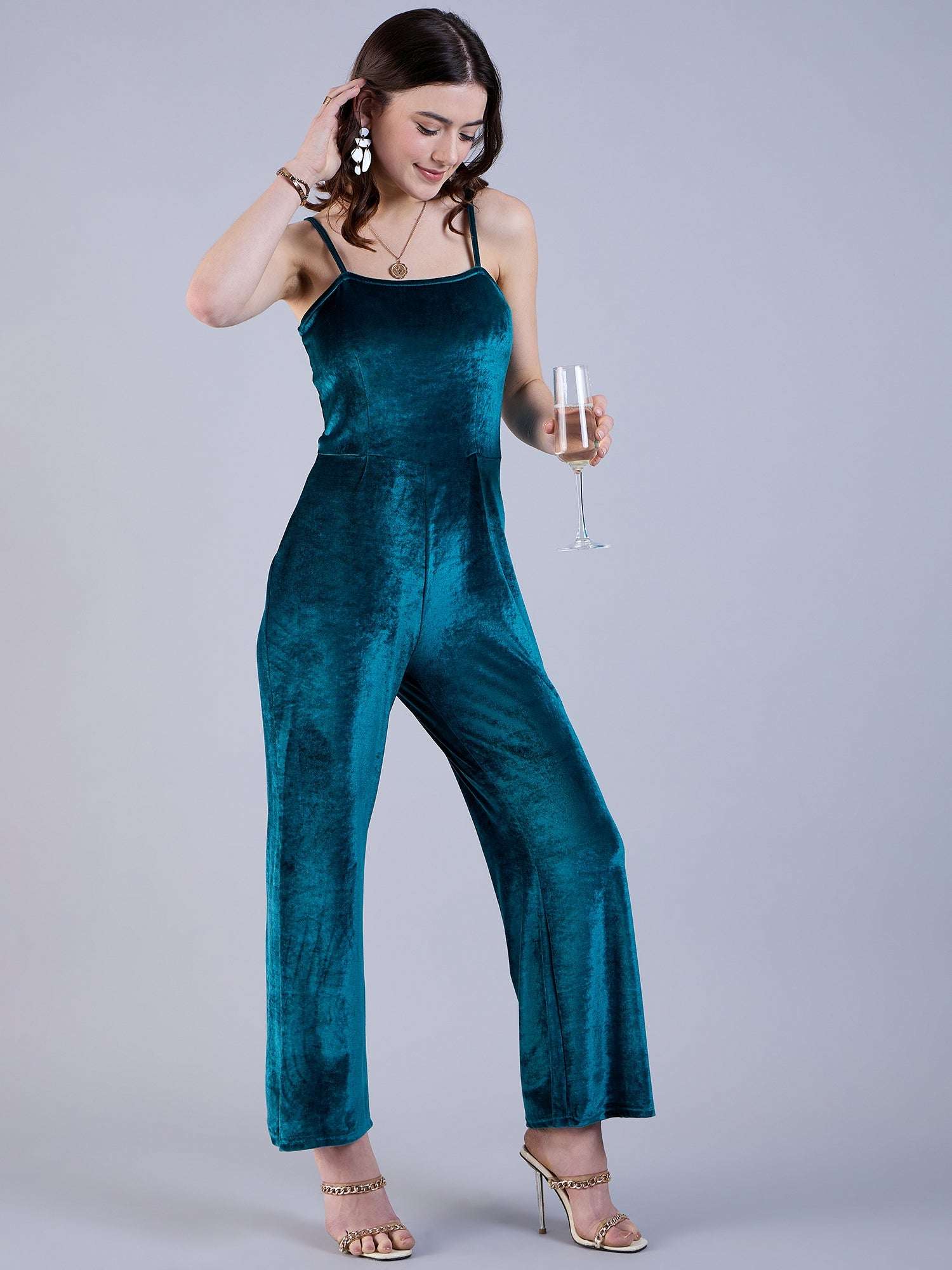 Shop Women Solid Jumpsuit Online.