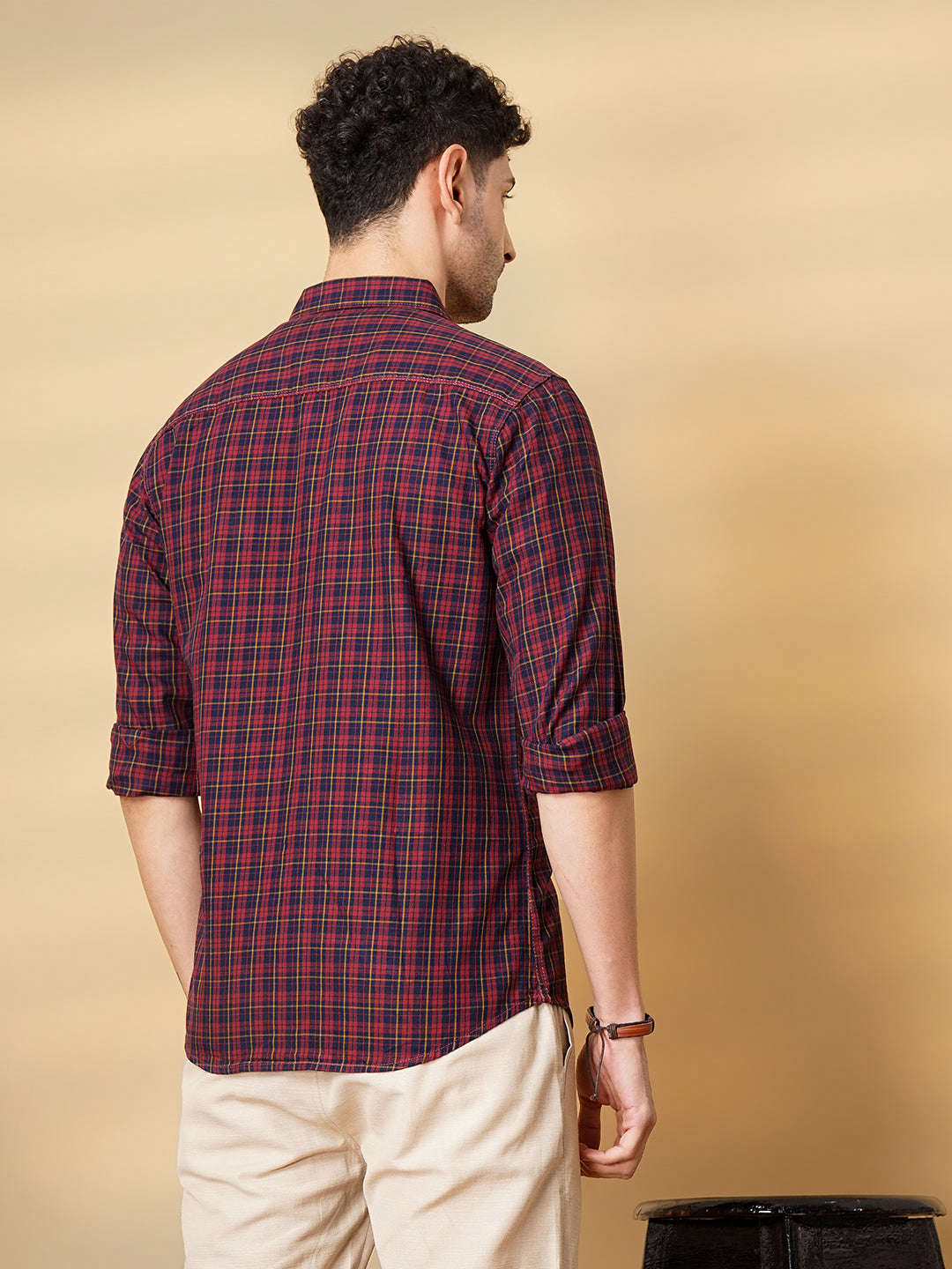 Shop Men Checked Casual Shirt Online.