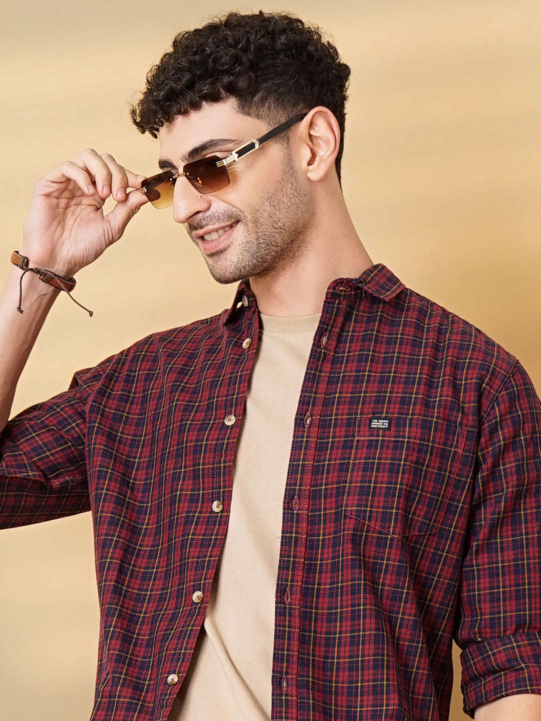 Shop Men Checked Casual Shirt Online.