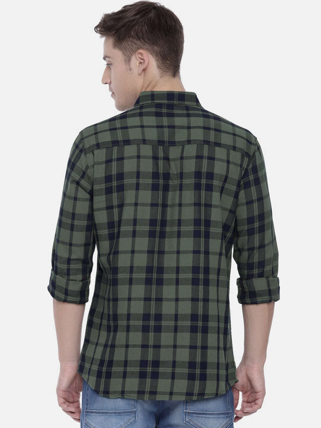 Shop Men Checked Casual Shirt Online.