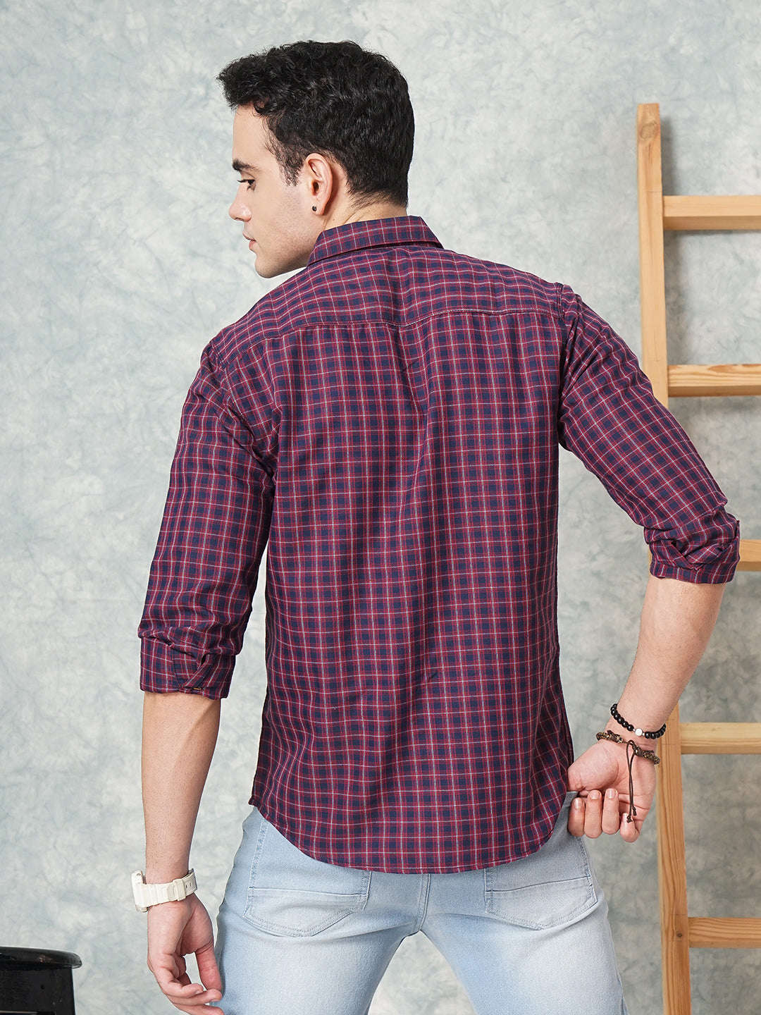 Shop Men Checked Casual Shirt Online.