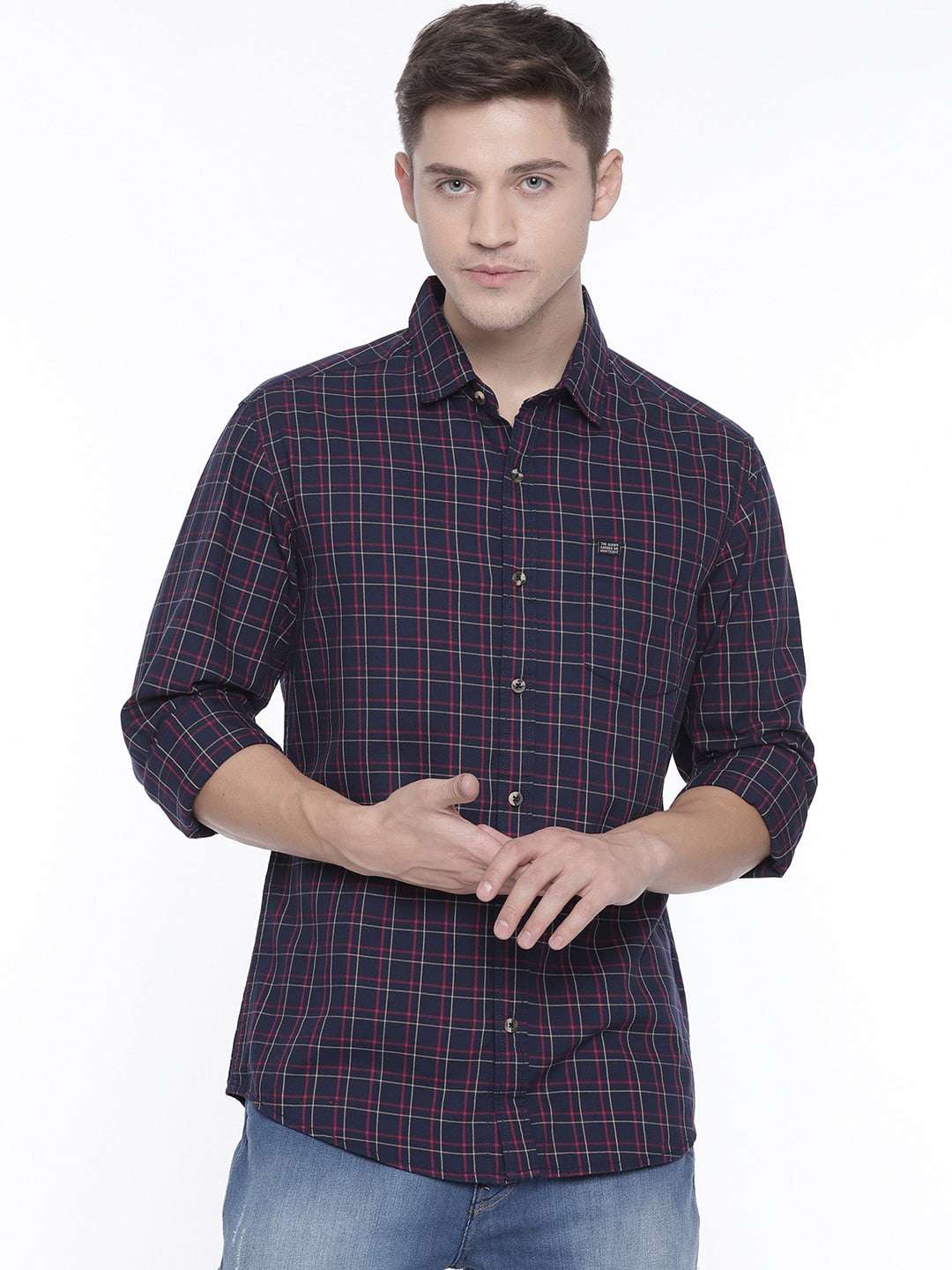 Shop Men Casual Checked Shirt Online.