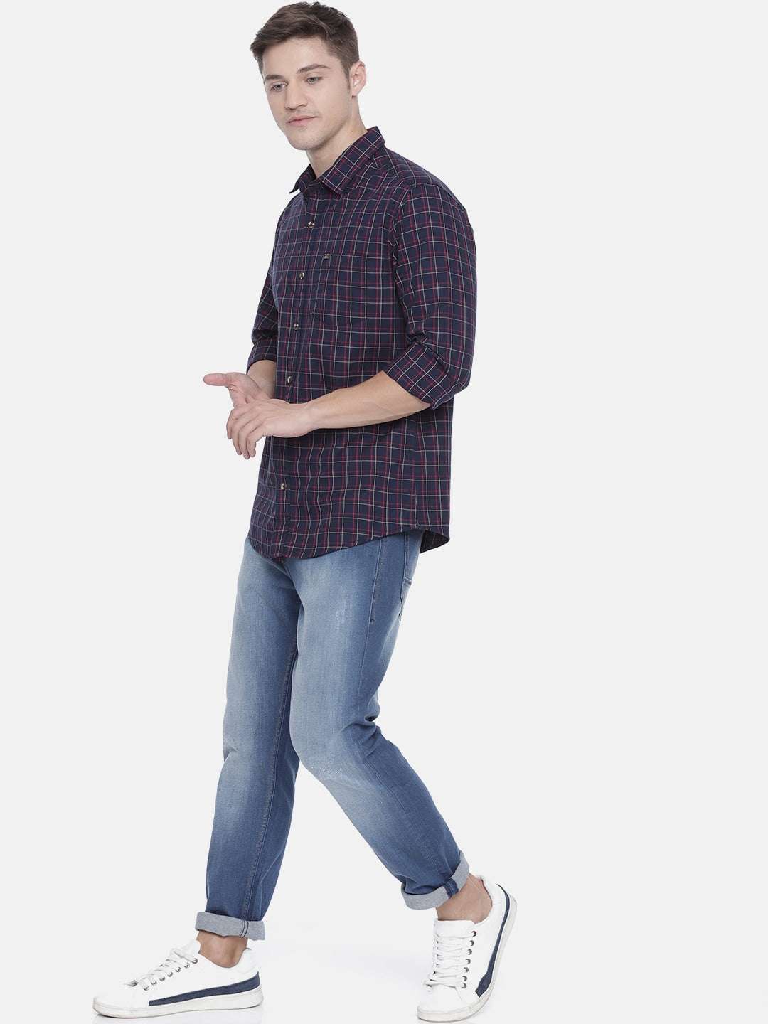 Shop Men Casual Checked Shirt Online.