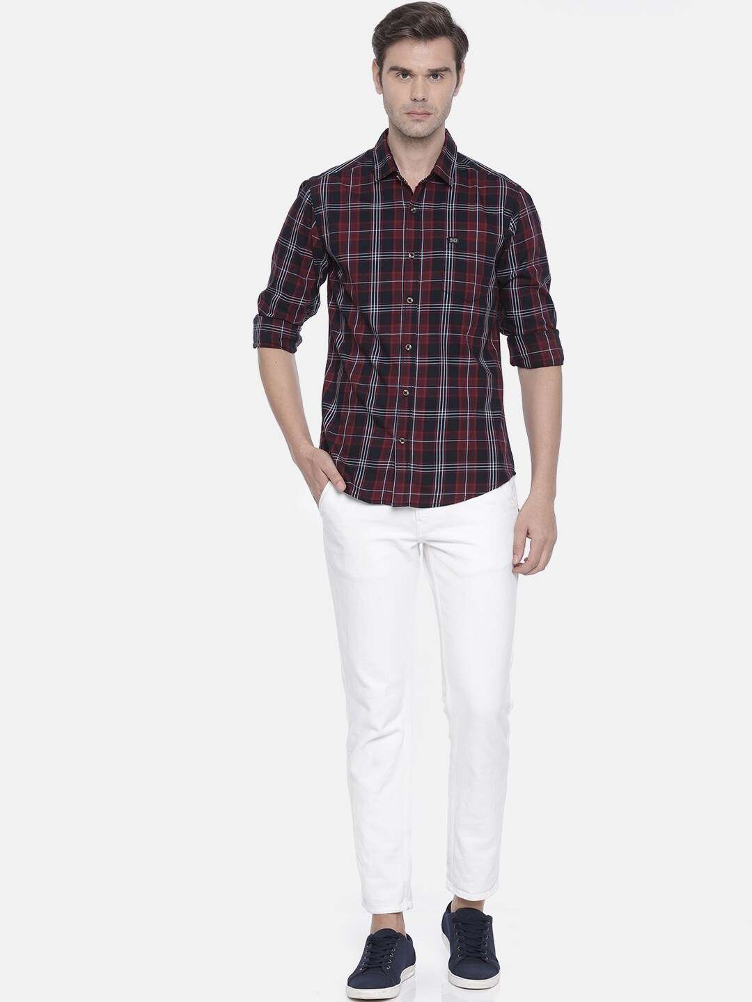 Shop Men Casual Checked Shirt Online.