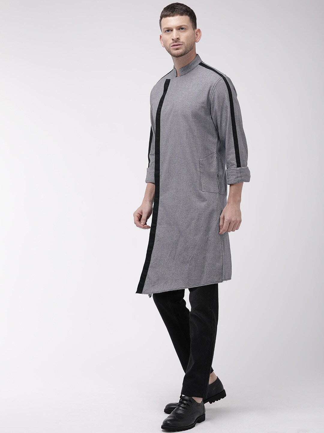 Shop Men Long Kurta Trail Cut Online.