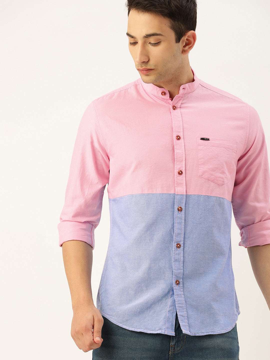 Shop Men Colorblocked Shirt Online.