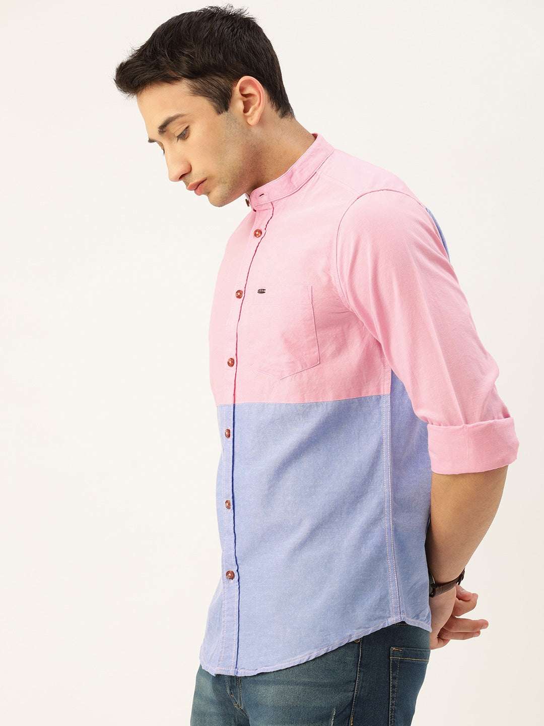 Shop Men Colorblocked Shirt Online.