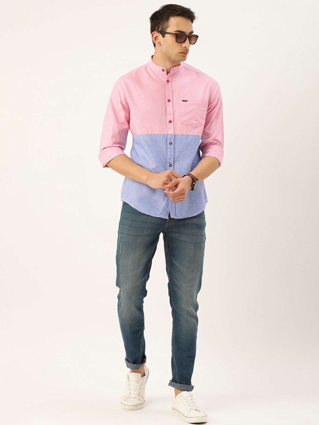 Shop Men Colorblocked Shirt Online.